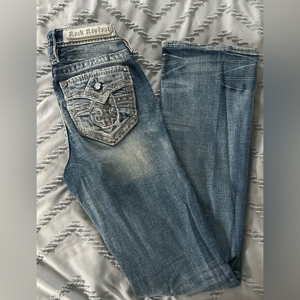 Rock Revival Fay Mid-Rise Boot Cut Jeans- Size 25